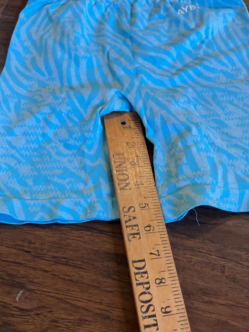 AYBL Teal Zebra-Print High-Waist Biker Shorts